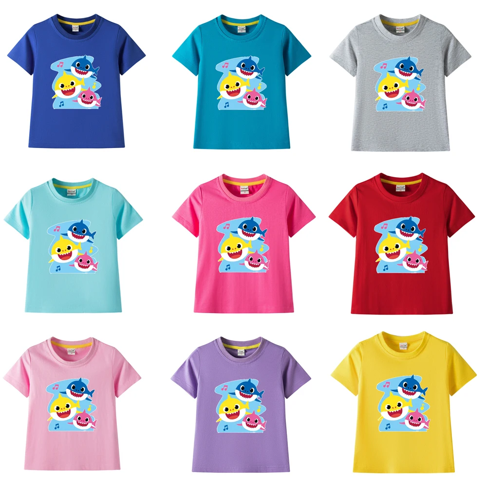 

Summer Cartoon Sharks Printing T-shirts Children Boys Cool Short Sleeve Tops Halloween Clothing Kids Boys Clothes BabyTshirt