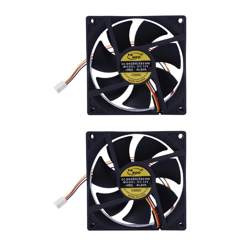 

2X 3 Pin 90Mm 25Mm Cooler Fan Heatsink Cooling Radiator For Computer PC CPU 12V