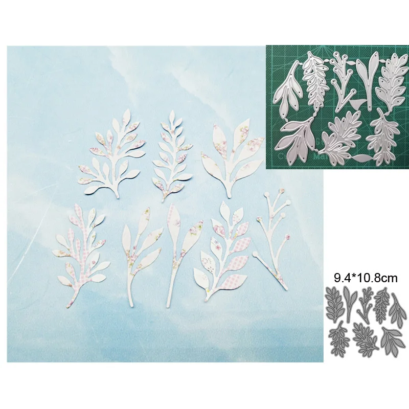 

8pcs Plant Leaves Set Metal Cutting Dies Stencils For DIY Scrapbooking Decorative Embossing Handcraft Die Cutting Template