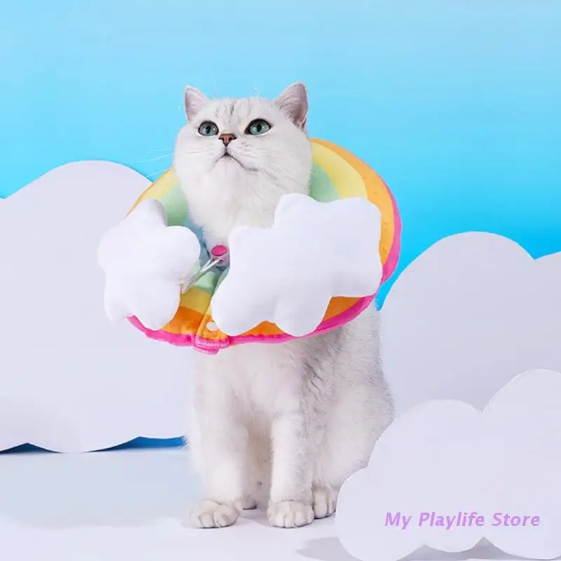 

Ошейник из мягкого хлопка для домашних животных, ошейник для собаки, защитный конус после операции, регулируемый ошейник для заживления ран, предотвращает укусы