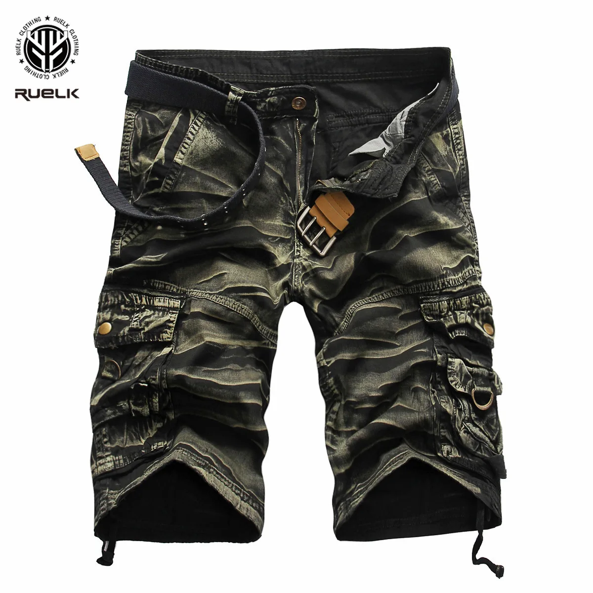

Шорты-карго мужские однотонные, хлопок, модные повседневные короткие брюки, брендовая одежда, удобные камуфляжные штаны, летние