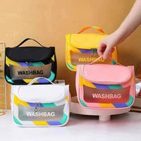 transparent cosmetic bathroom waterproof washbag makeup travel toiletry organizadores tote bag pu bolsa ba%c3%b1o accessories items