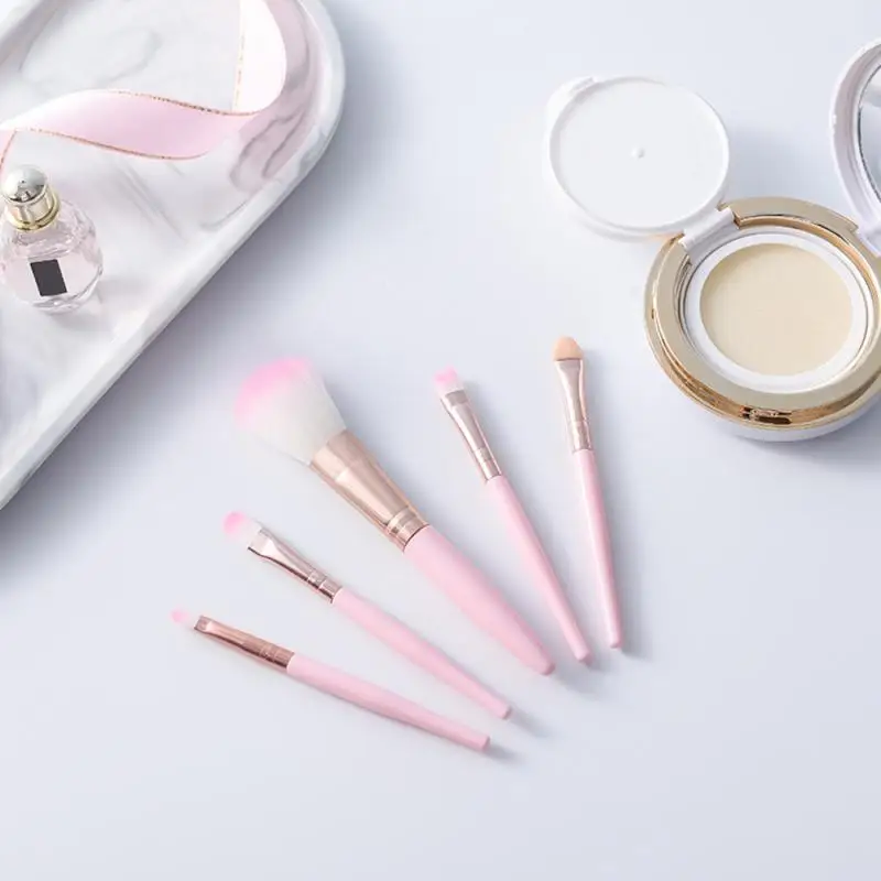 

Hot 5pcs Makeup Brushes Set Eyeshadow Eyeliner Eyebrow Foundation Lip Highlight Make up Brush Set Cosmetic brochas maquillaje