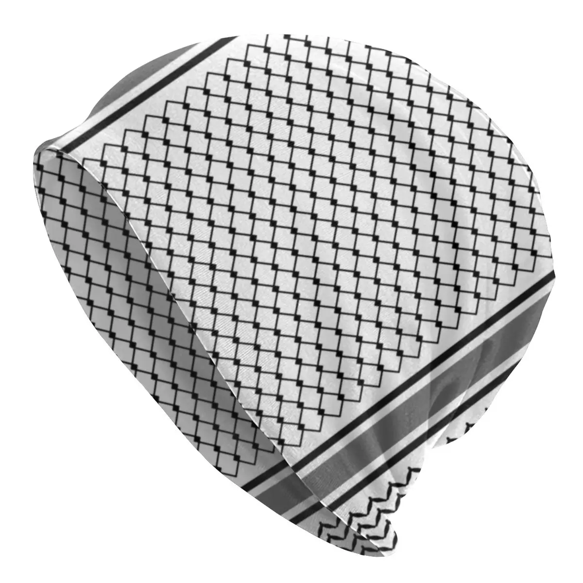 

Palestinian Keffiyeh Beanies Caps for Men Women Winter Warm Knit Hat Adult Palestin Hatta Kufiya Embroidery Slouch Bonnet Hats