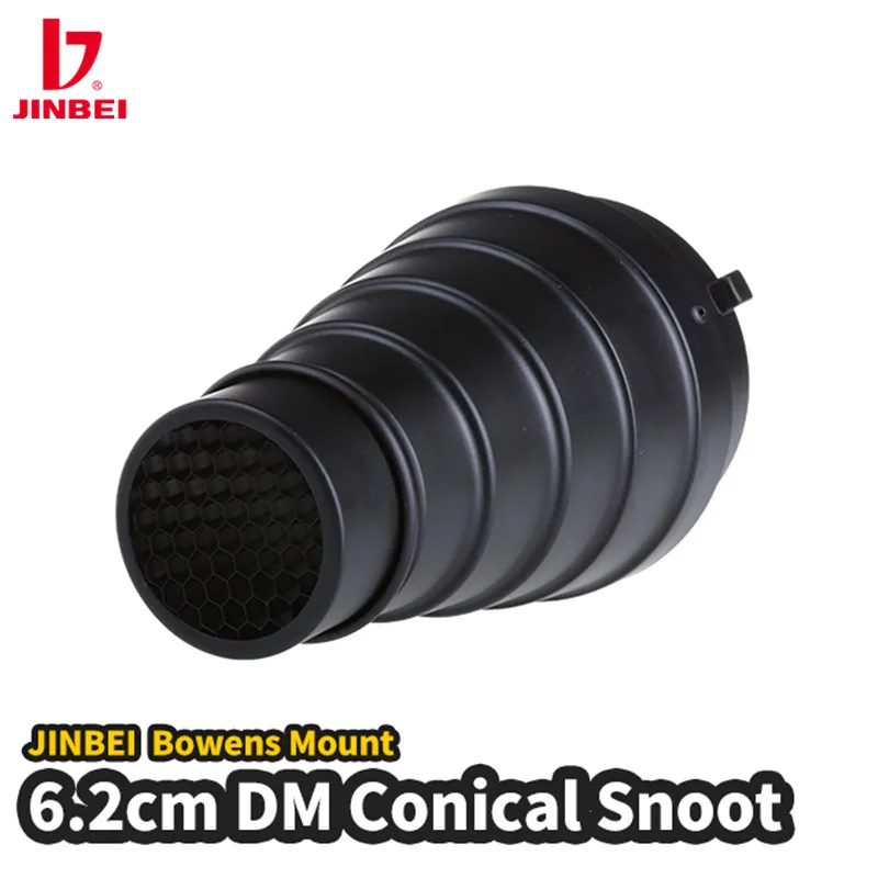 

JINBEI DM Φ6.2CM Conical Snoot Bowens Mount Photography Studio Equipment With Honeycomb Grid For Flash Light