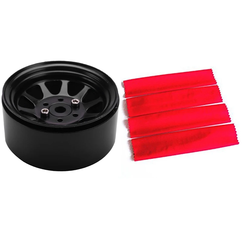 

2 Set RC Car Part: 1 Set Dust Proof Shock Absorber Cover Guard & 1 Set Metal Alloy 1.9 Beadlock Wheel Rims