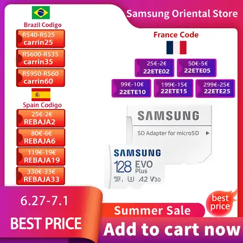SAMSUNG карта памяти Micro SD, класс 10, 128 ГБ, 64 ГБ, 256 ГБ, 512 ГБ, 32 ГБ, 8 Гб