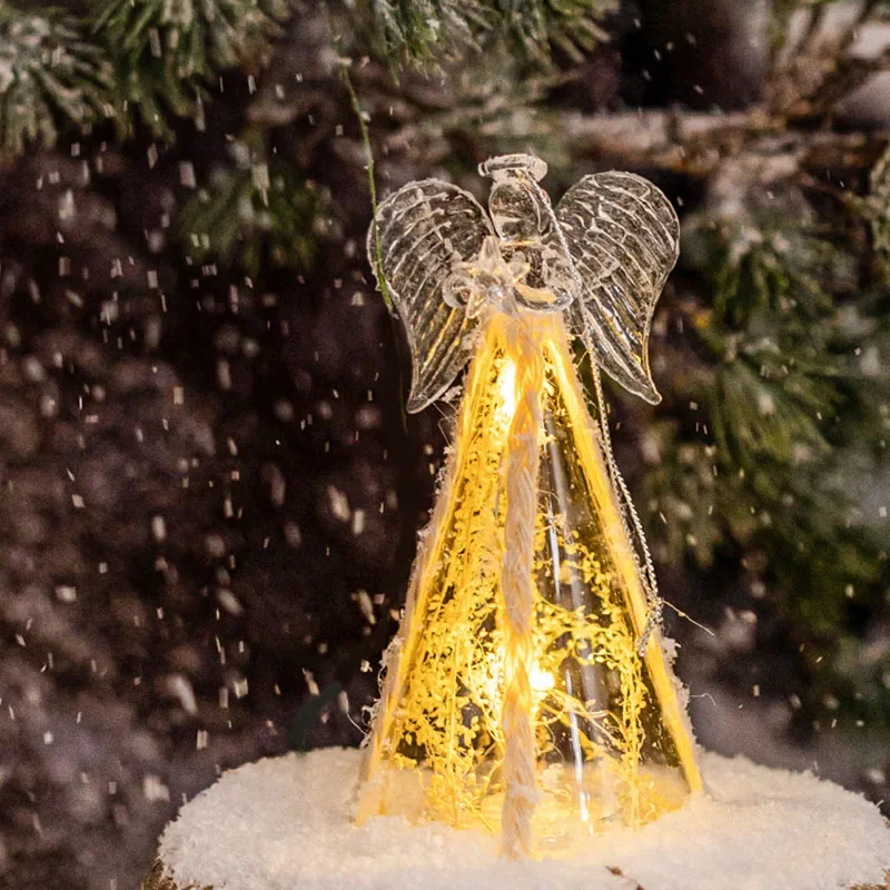 Пеньковая веревка с ангелом стеклянный ночник рождественская подвеска