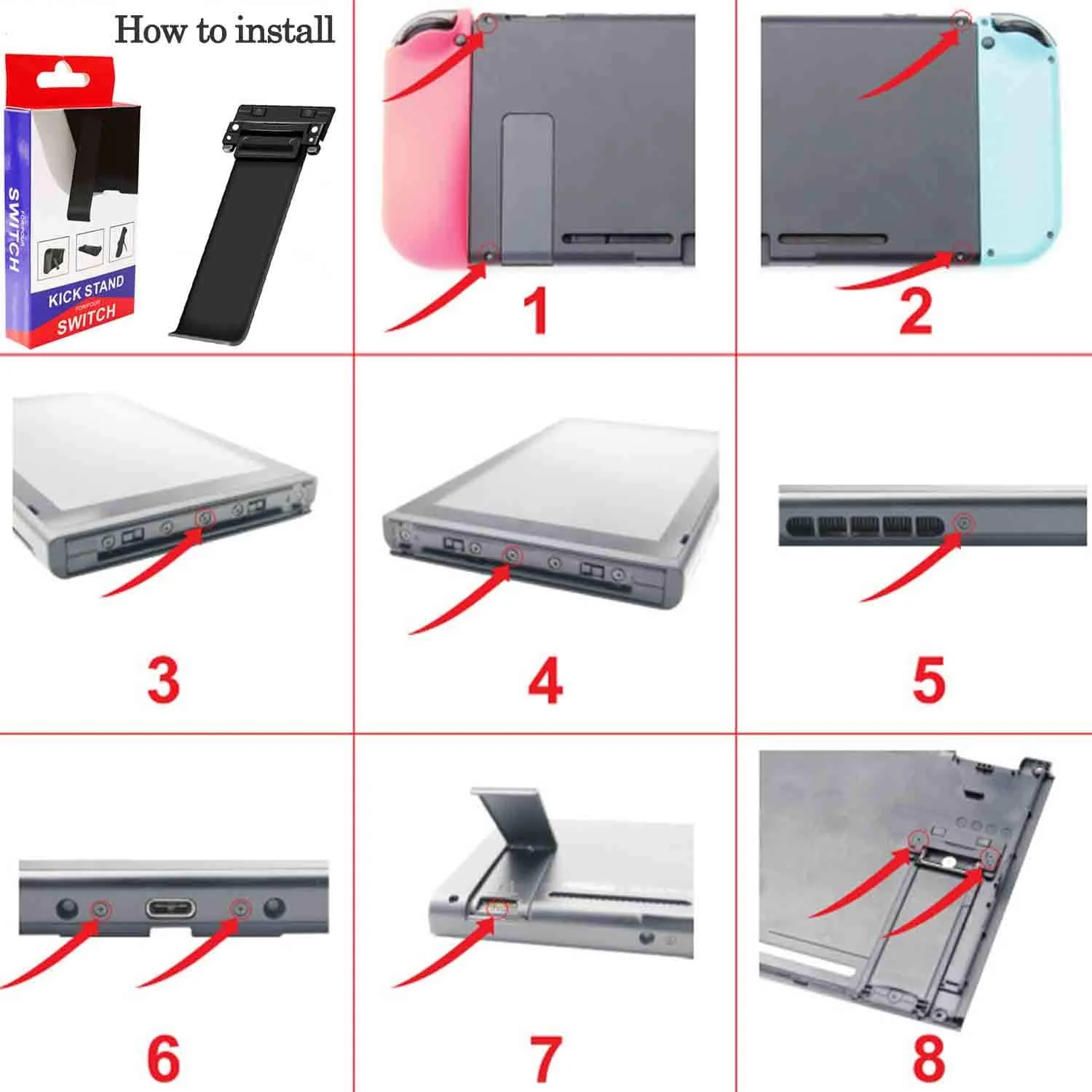 OLY Game Kickstand Replacement for Nintendo Switch - [Newest Version] Back Bracket Spare Parts Holder Replacement Kick Stand images - 6