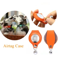 airtag case dog accessories tracking locator protective sleeve collar loop anti lost leather clip cover for kids pets dog cat