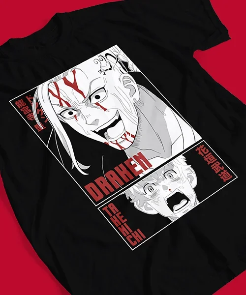 Футболка для аниме Токио Мстители: Кен Рюгудзи и Такемичи Ханагаки