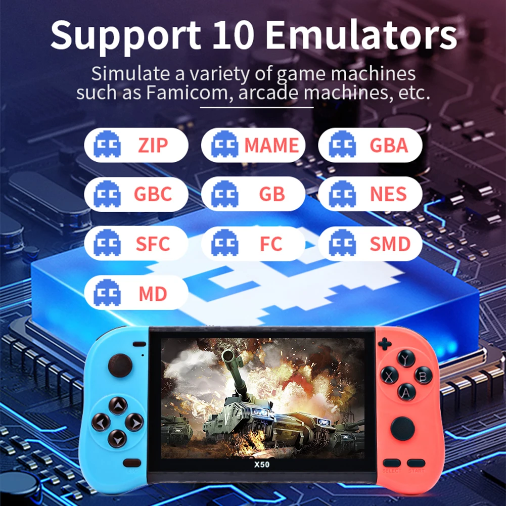 Консоль игровая X50 портативная 5 1 дюйма 6000 + классических игр | Электроника