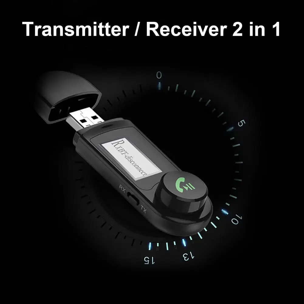 

Bluetooth-compatible Receiver Practical Stable Output Plug Play 2 in 1 Mini Wireless Emitter Computer Accessories