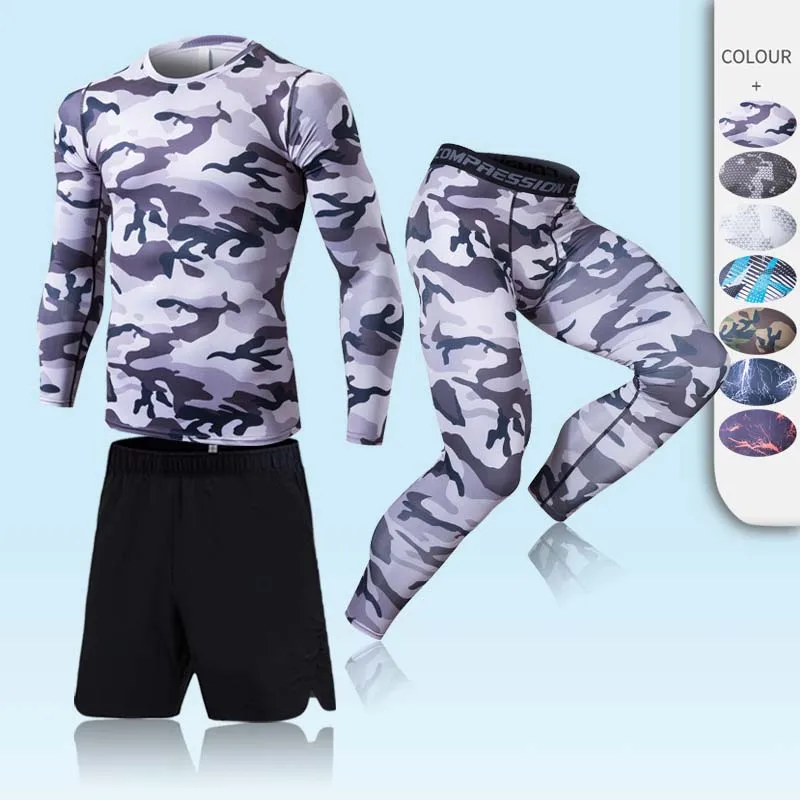 

Зимний костюм для бега, мужская рубашка с длинным рукавом, осенний костюм для бега, спортивный базовый слой второй кожи, ультралегкий тренир...