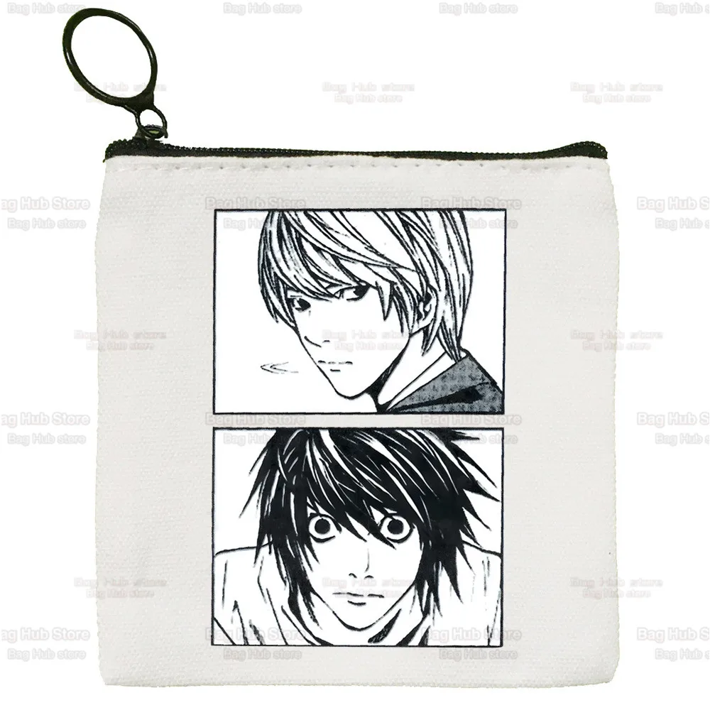 Death Note Canvas Coin Purse Anime L Ryuk Storage Pouch Canvas Bag New Ryuuku Animation Collectable Coin Bag Key Coin Purse