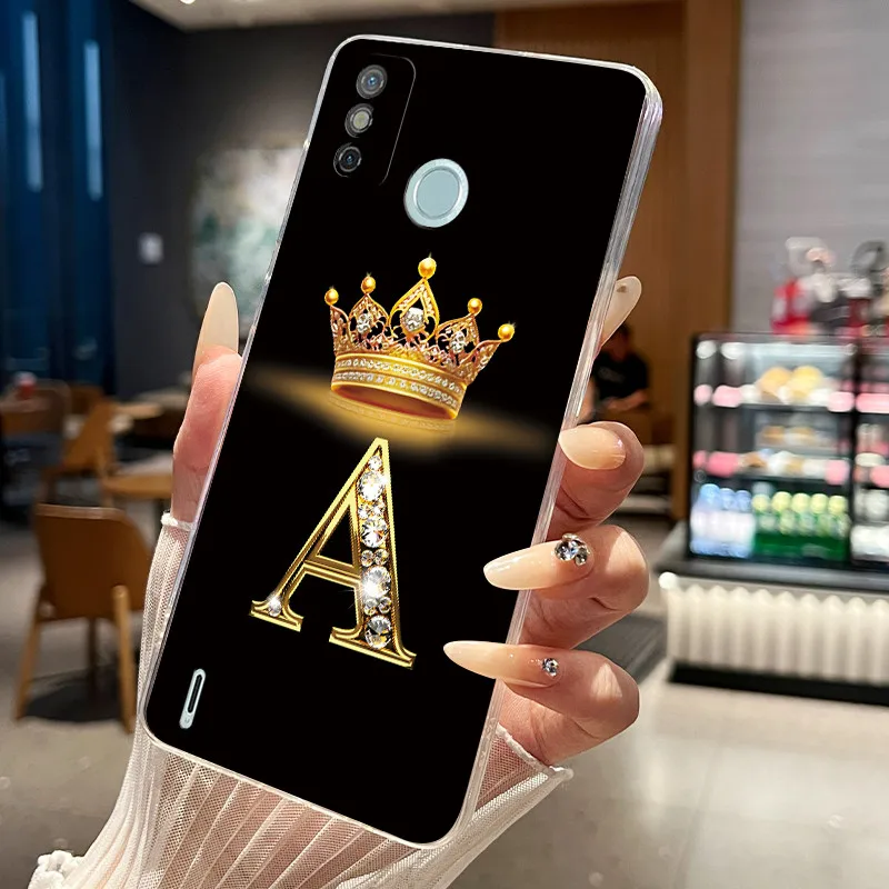 Фото Чехол для Tecno Spark 6 GO KE5 KE5j KE5k Spark 6 Air KE6 KE6j, прозрачный, мягкий, из ТПУ, модный, с короной и надписью, задняя крышка-корпус №2