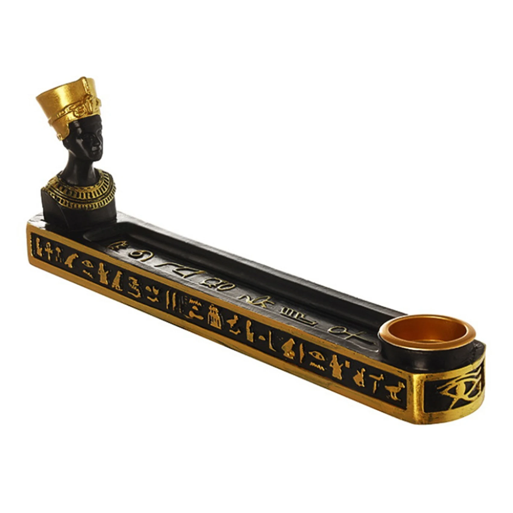

Incense Burner Boat Ancient Egypt Goddess Figurines Resin Incense Holder for Aromatherapy Home Office Decor