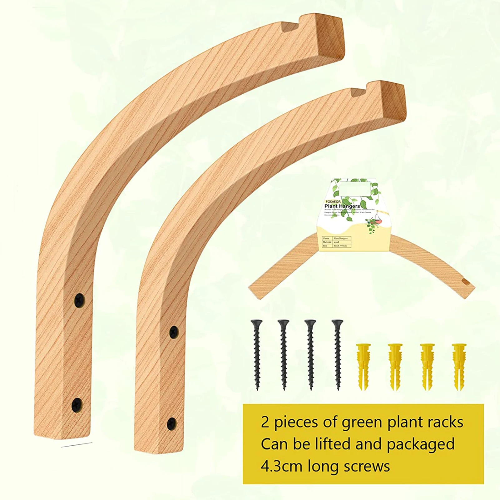 

Plant Hanger Wall Planters for Indoor Plants Wooden Wall Mounted Gardening Bracket Hook for Lanterns Flower Bracket Wind Chimes