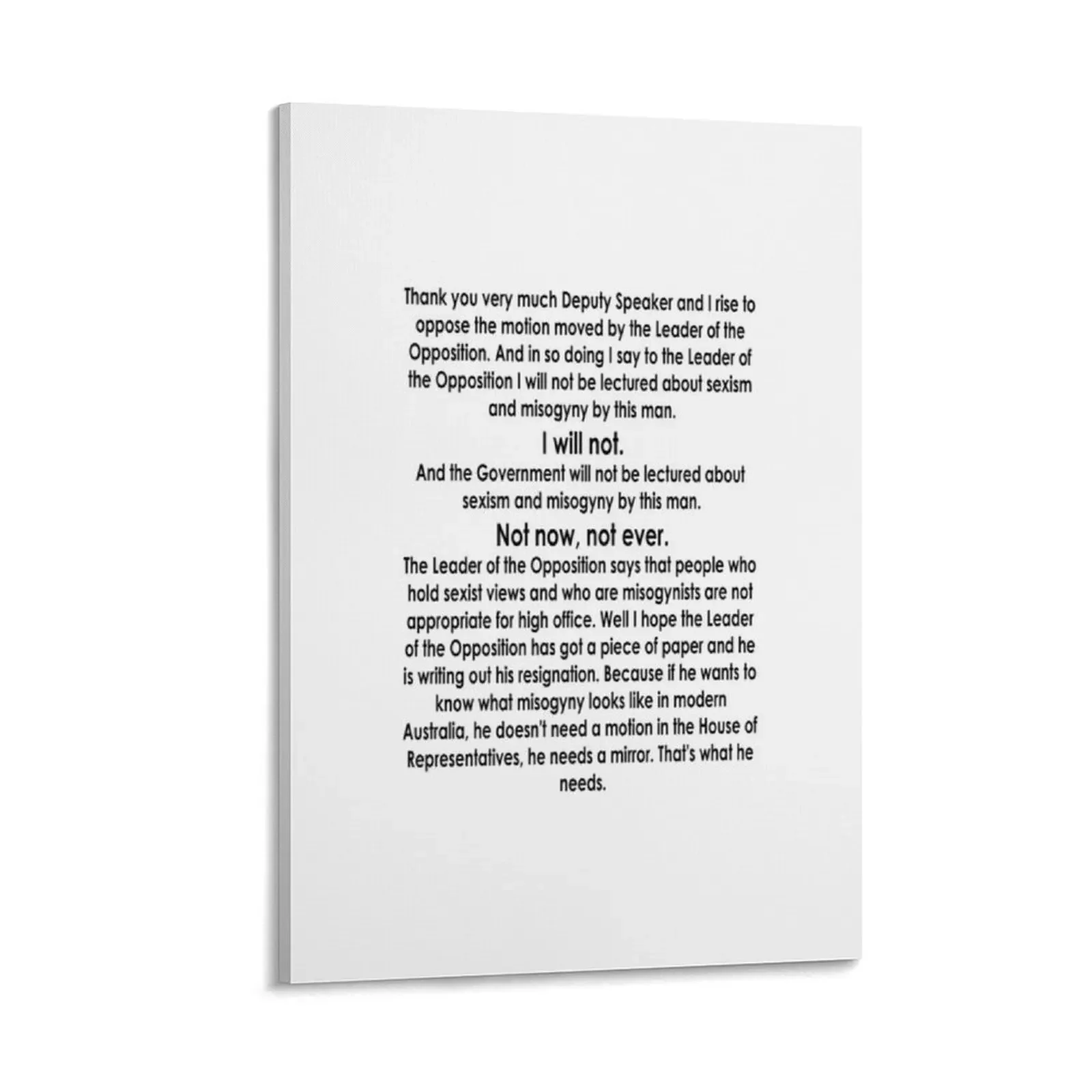 Печать на холсте &quotЮлия Гиллард Мисogyny Speech&quot