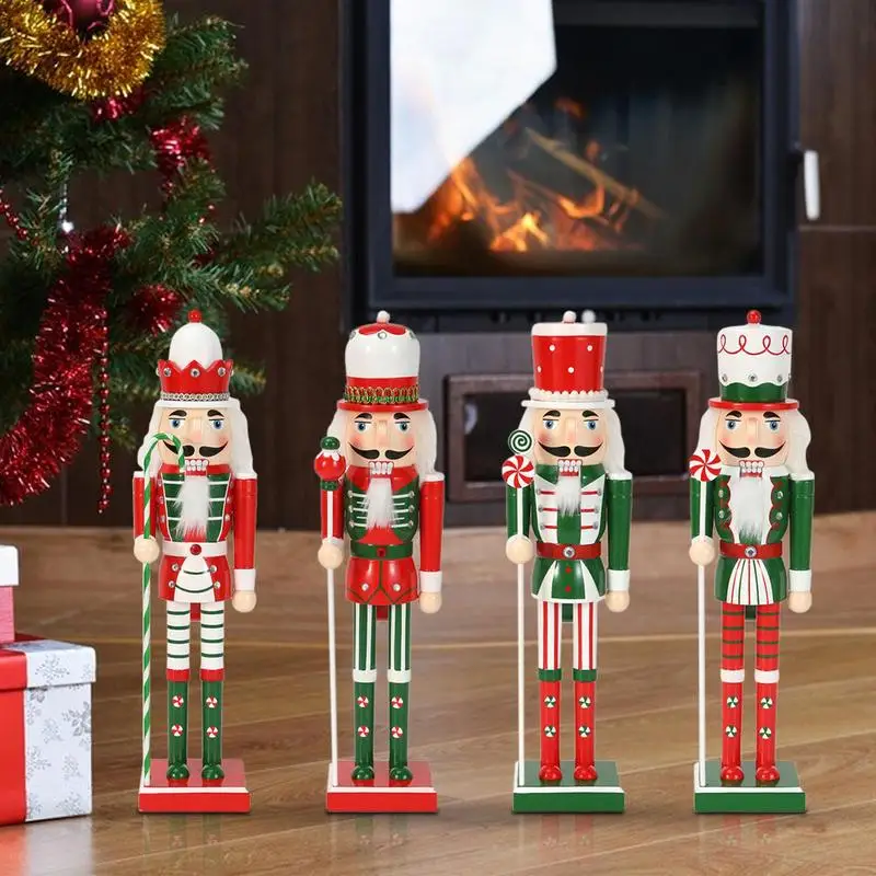 

Nutcracker Christmas Ornaments Wooden Nutcracker Soldier Desktop Crafts Ornaments Soldier Doll Pendants Christmas Decorations