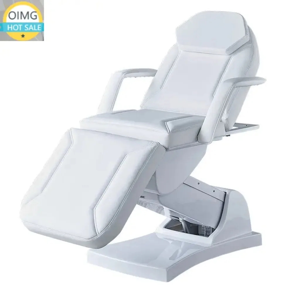 Фото Многофункциональная электрическая вертикальная кушетка для терапии цвета слоновой кости, из искусственной кожи, с 3 моторами, для косметологии, татуажа и массажа №4