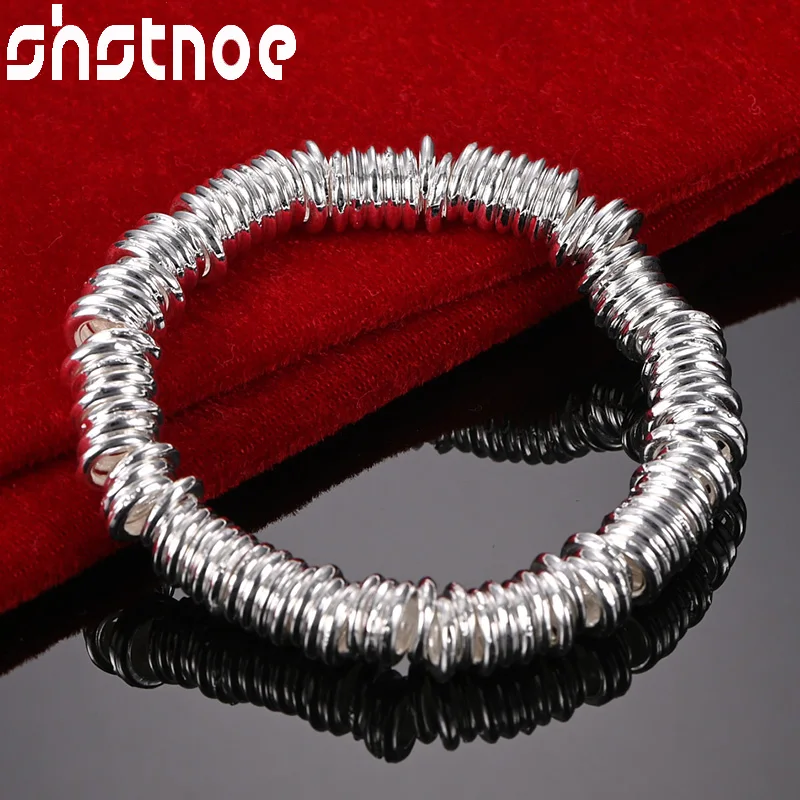 

SHSTONE 925 Sterling Silver Multiple Circles Chain Bracelets For Woman Party Lady Wedding Birthday Fashion Charm Jewelry Gift