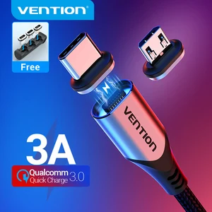 vention magnetic charge cable 3a fast charging micro usb cable magnet usb type c charging data wire for mobile phone usb cord free global shipping
