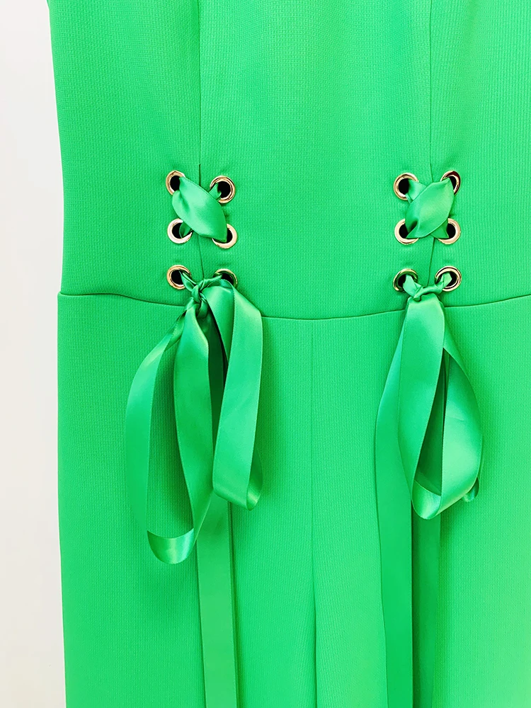 Женский комбинезон на завязках дизайнерский подиумный в стиле HIGH STREET без рукавов