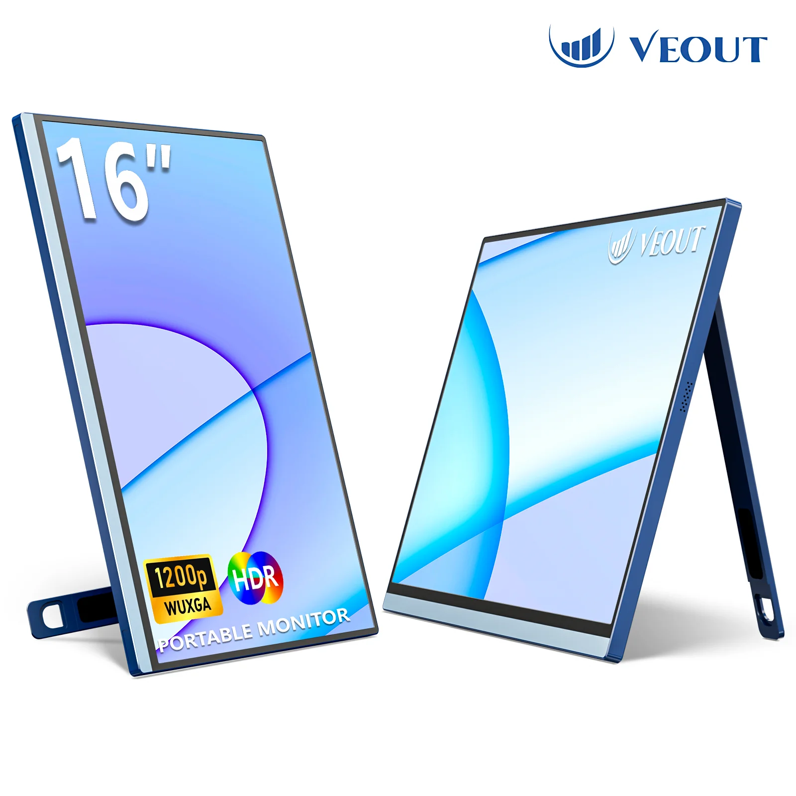 Красочный игровой портативный монитор VEOUT 16 60 Гц для ноутбука ЖК-дисплей 1200P FHD