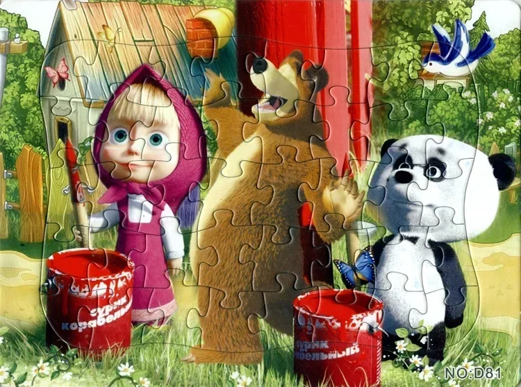 Фото Подарок на день рождения, пазл с надписью «MARTA and The Bear», бумажная сборка, мультяшный персонаж из аниме, плоская игрушка для родителей и детей №5