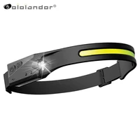 led induction headlamp xpe cob headlight built in 1200mah lithium battery rechargeable portable warning headlamp running camping