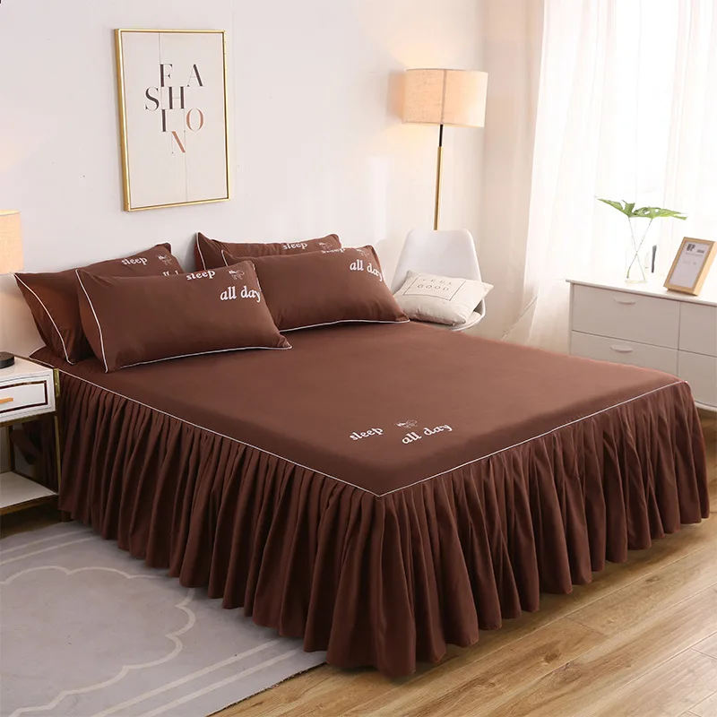 

Bedding Bed Skirt Non-slip Mattress Cover Home Hotel Bed Skirt Bed Cover Mattress Protector Bedsheet Bed Skirt Bedspread Solid