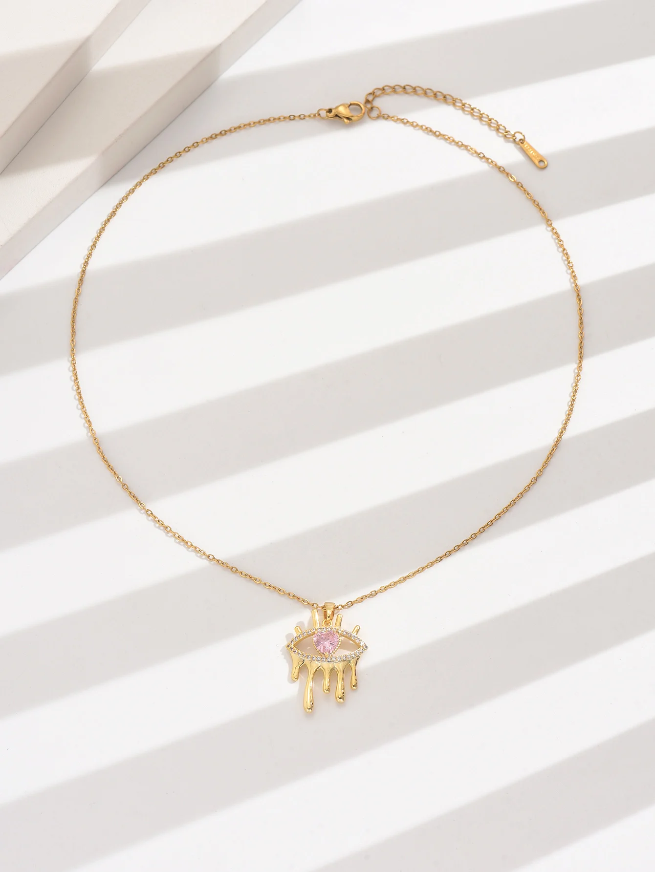 Poulisa Женское Ожерелье С Подвеской В Виде Конского Глаза Кубический Цирконий Пыль