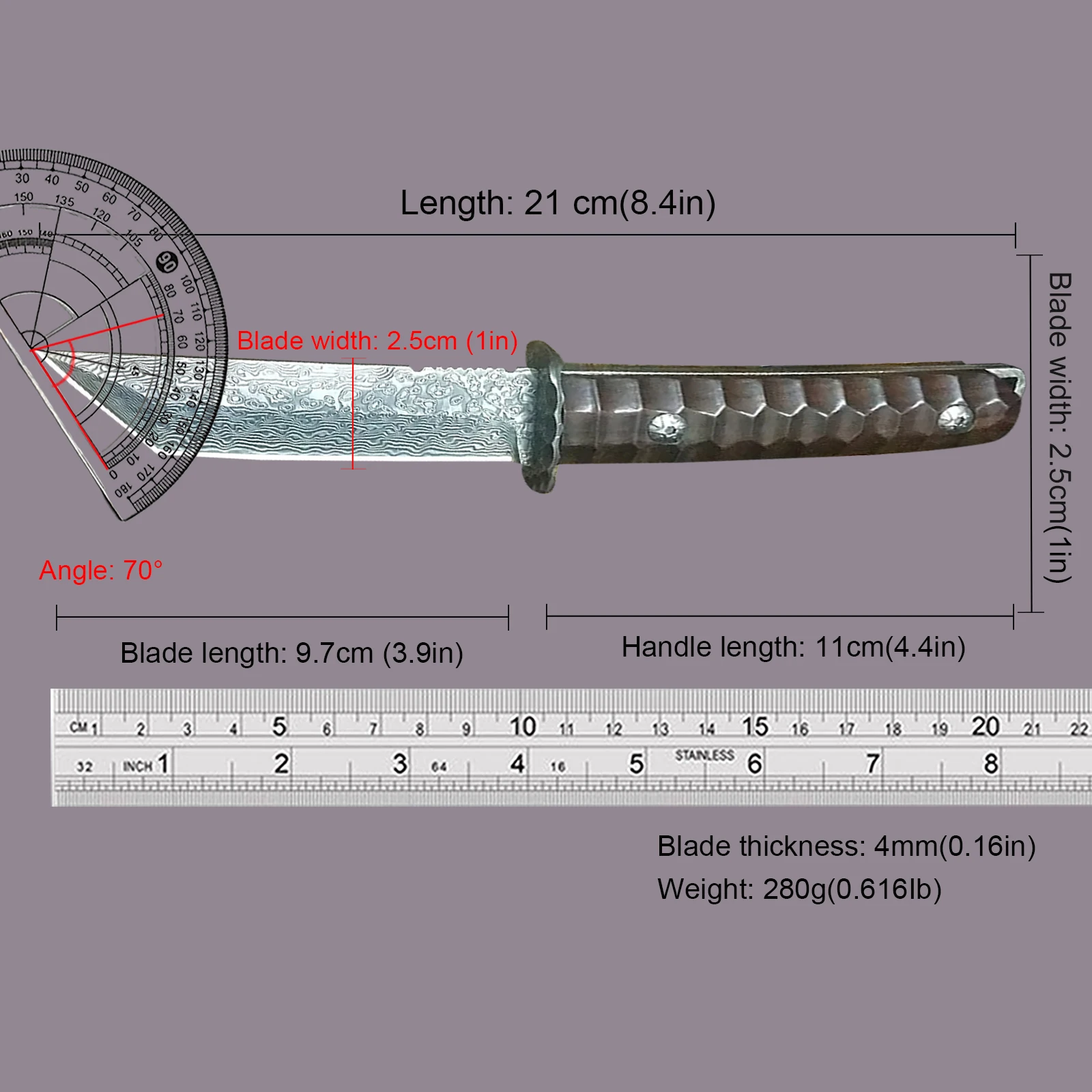 Тактический нож для кемпинга в японском стиле из дамасской стали G10G со стальным