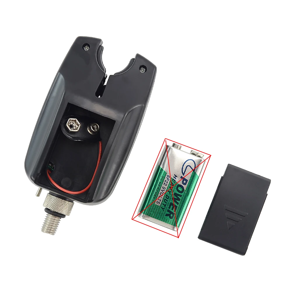 2 x Carp Fishing Bite Alarms with Blue LED Light, Adjustable Volume, Tone, Sensitivity Fishing Bite Indicators