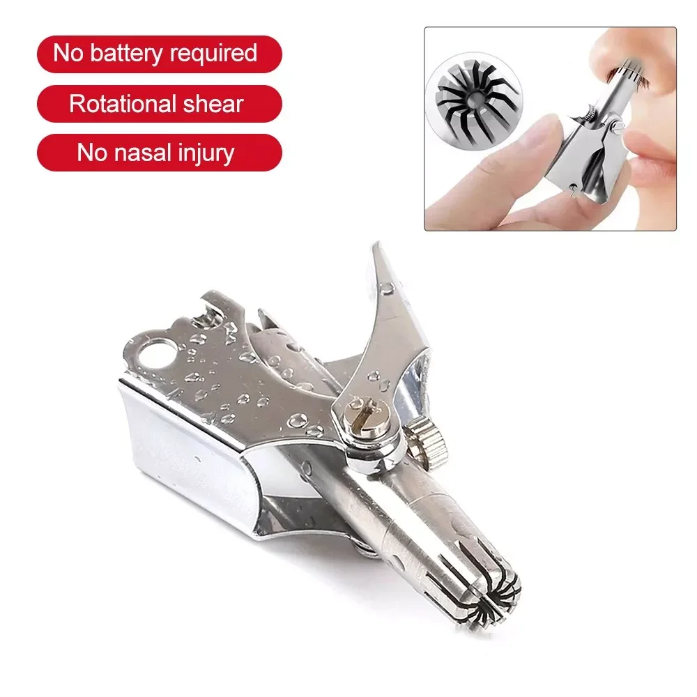 

NEW2023 In 1 Manual Nose Hair Trimmer For Men Stainless Steel Washable Portable Nose Hair Trimmer Hair Removal Tools With Dust