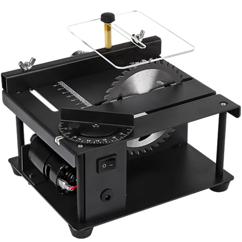 

12-24V 200W Table Saw Mini Desktop Electric Saw Cutter Speed Angle Adjustable Liftable Blade Cutter for Wood Plastic Acrylic