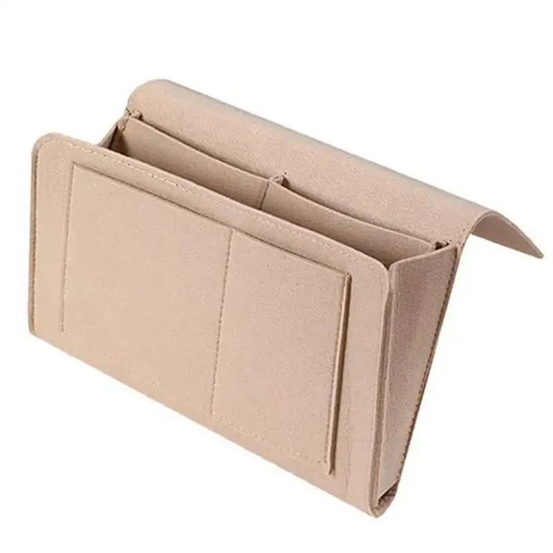 

Felt Bedside Storage Organizer Phone Book Magazine Holder Pockets Hanging Storage Bag Baby Tissue Box For Bed Sofa Side Pouch