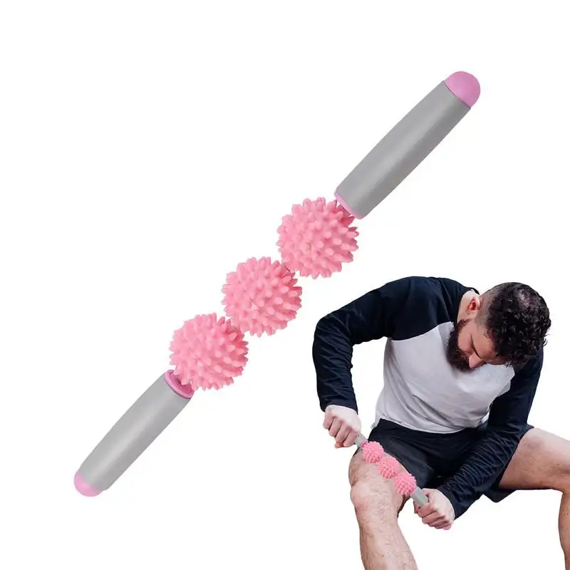 

Ролик для расслабления мышц, массажная палочка для йоги, Массажная палочка для мужчин и женщин с шипами и мячом Ежика