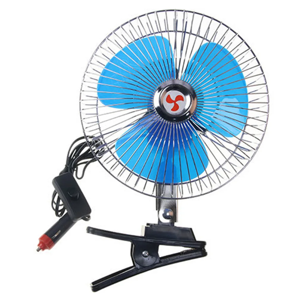 12V/24V Mini Electric Auto Car Fan Low Noise Summer Cooling Fan Truck Vehicle Strong Wind Air Cooler Conditioner