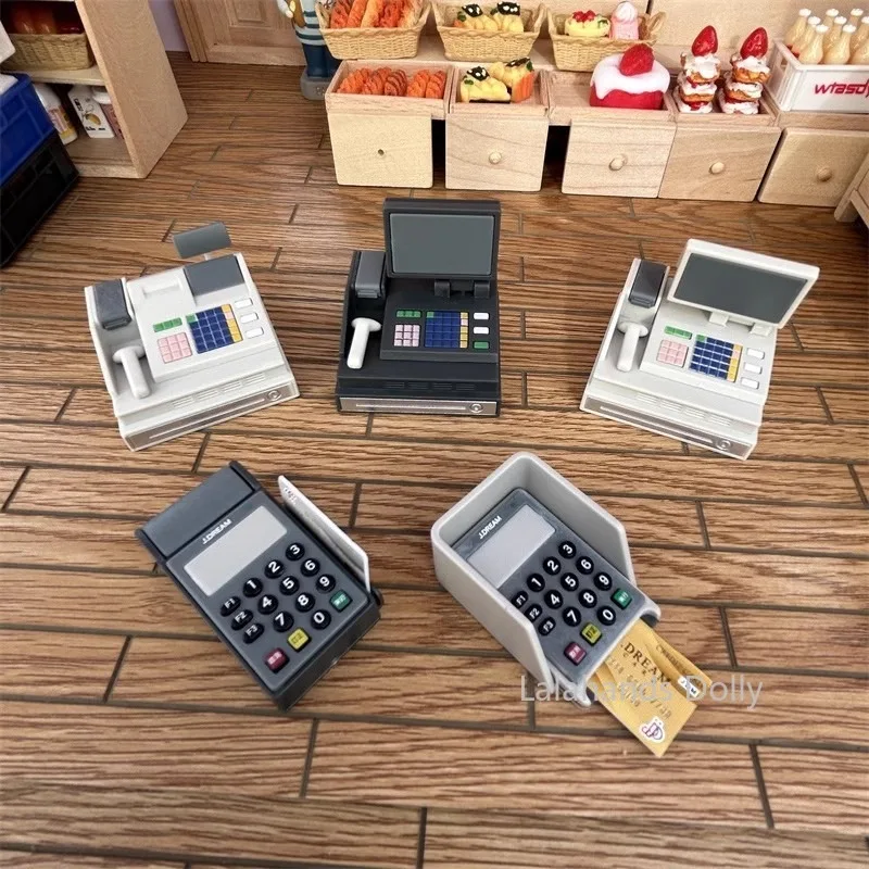 

Dollhouse Mini Supermarket Cash Register, Swipe Card Set for The Dollhouse Simulation Appliances Furniture Toy Decoration