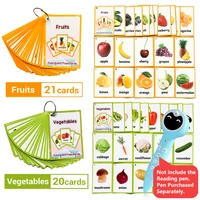 2 sets baby learning english word flash pocket cards for children montessori educational toys memorie games kids table game