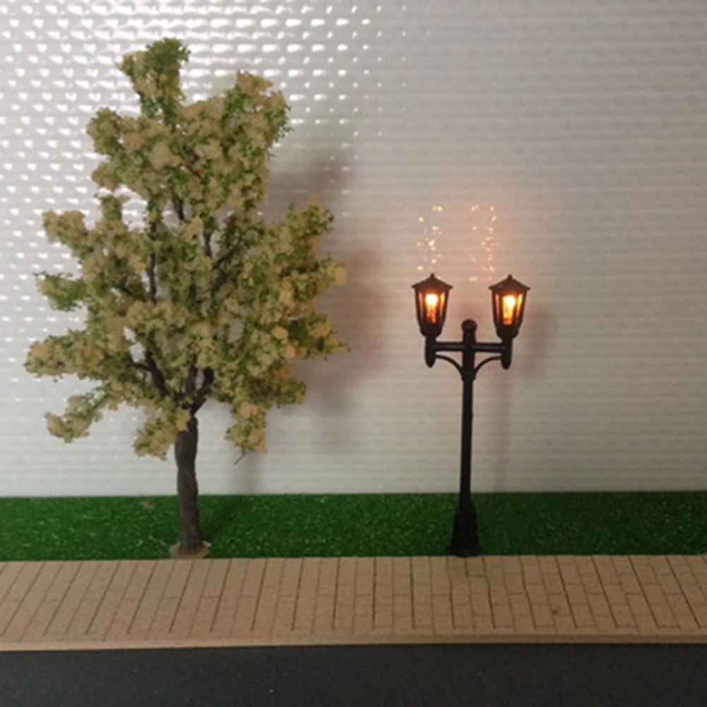 

10Pcs Model Street Lights Scale 1:100 Railway LED Lamppost Patio Mini Garden Lamps For Sand Table Model Lamp Post