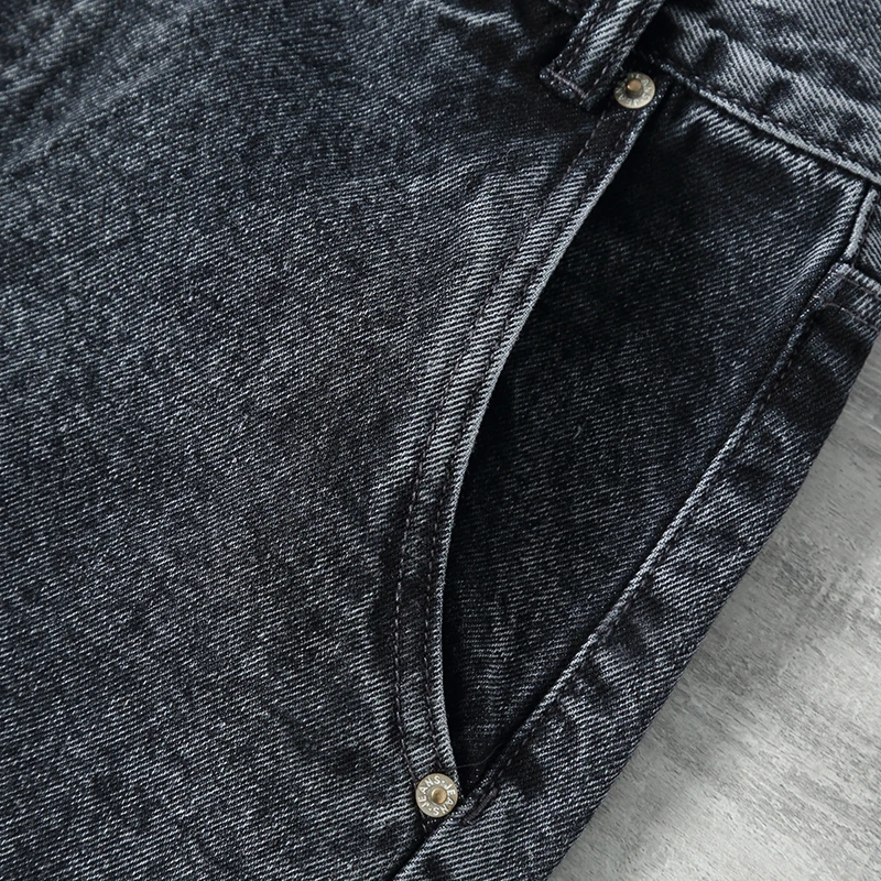 Make old heavy washed retro denim pants men's new loose straight Japanese trend casual pants.