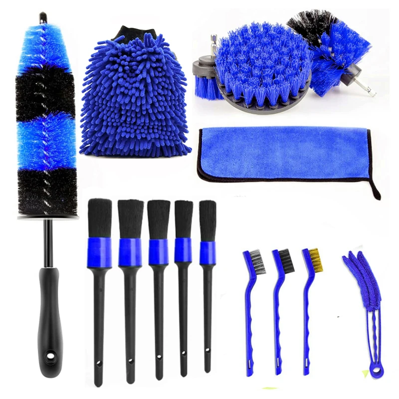 

Car Cleaning Brushes Set Detailing Brush Power Scrubber Drill Brush For Car Leather Air Vents Rim Tire Dirt Dust Wash Tools