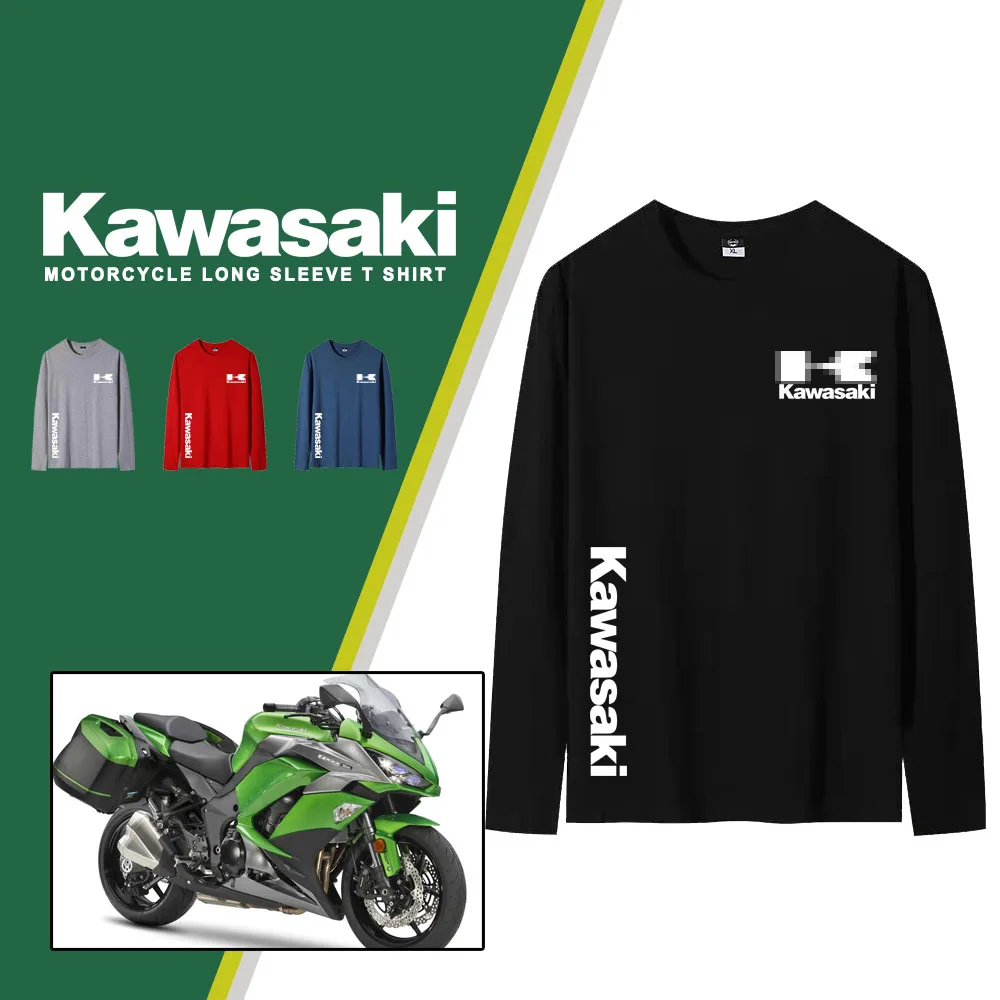 

New For Kawasaki Motorcycle T Shirt Long Sleeve Printed Tops