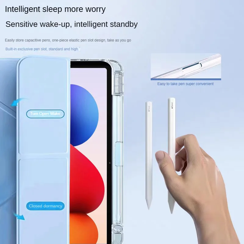 Фото Чехол для Xiaomi Redmi Pad 2 Pro с отсеком для стилуса, 12.1 дюйма, 2025, магнитная складная подставка, чехол-накладка для Xiaomi POCO Pad M1 12.1 дюйма №3