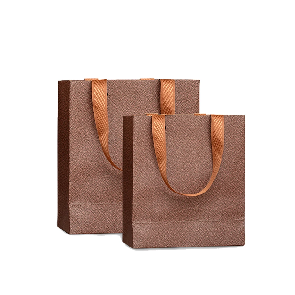 

Carrier Packaging Shopping Grocery Canvas Shoulder Fashion Recycle/Reusable Custom Logo Gift Cut Handle Brown Kraft Paper Bag