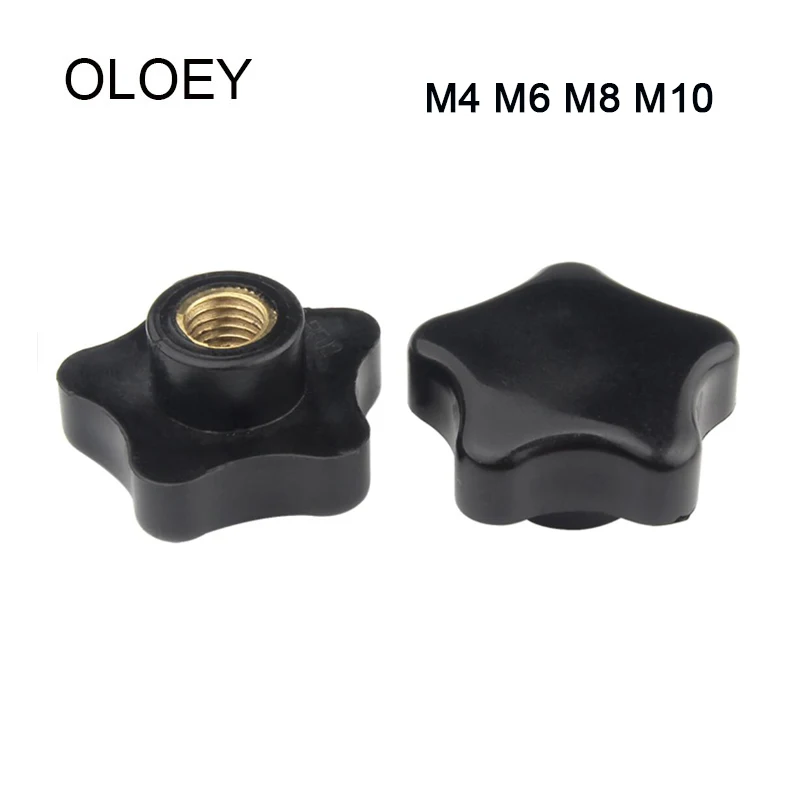 

OLOEY Free Shipping 10/20PCS M5 M6 M8 M10 Plum Hand Tighten Nuts Manual Clamping Knob Star Thumb Nut