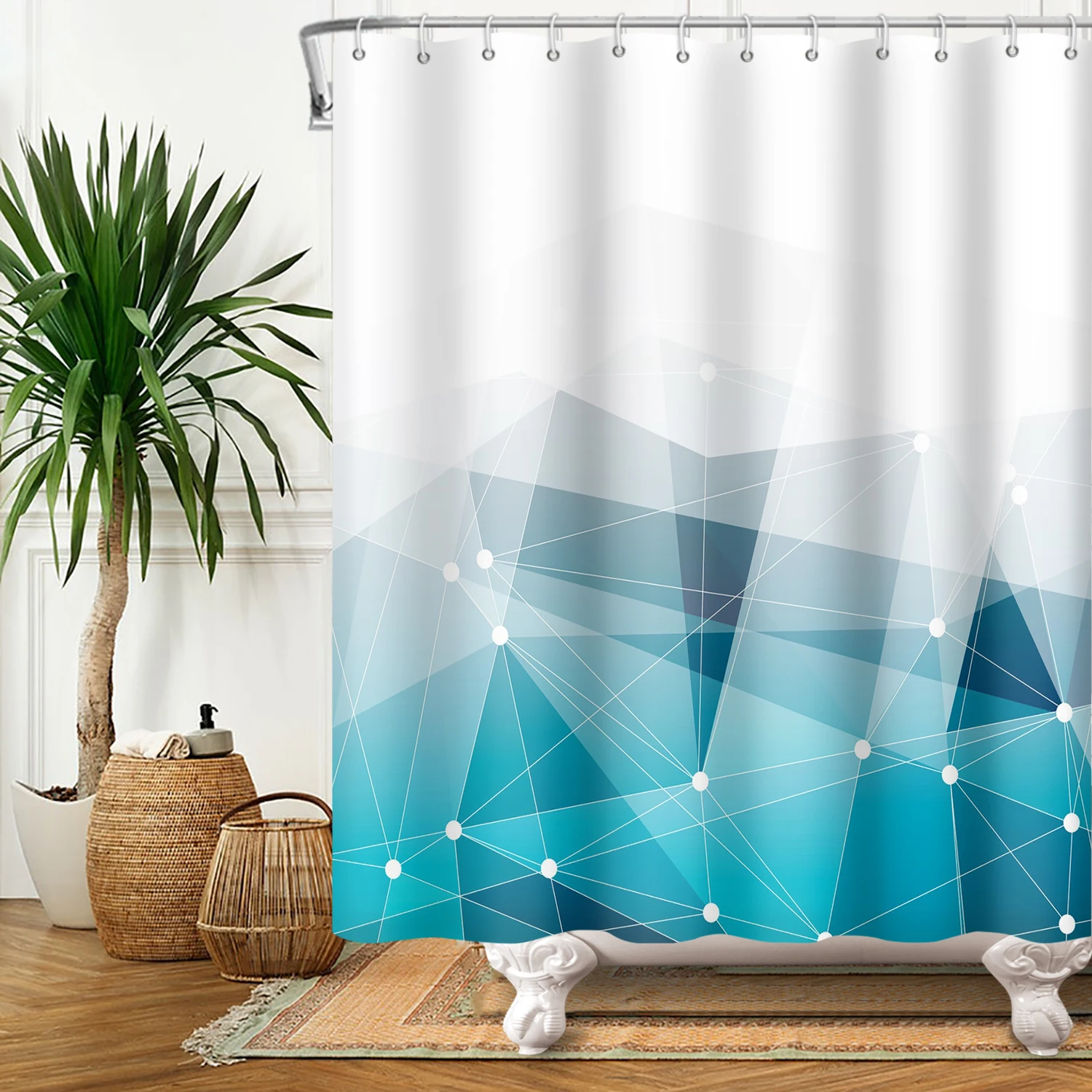 Занавеска для душа в богемном стиле полосатая ткань современном бохо занавеска